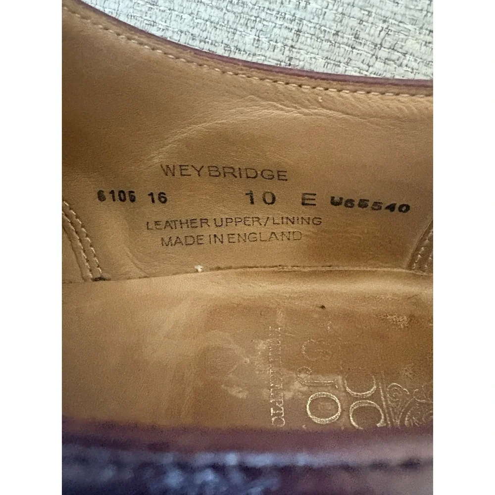 Crockett & Jones Weymouth Burgundy Leather Medallion‎ Toe Oxford Shoes Mens 10 E
